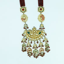 Ruby Green White Kundan Pendant Set 11962-8198