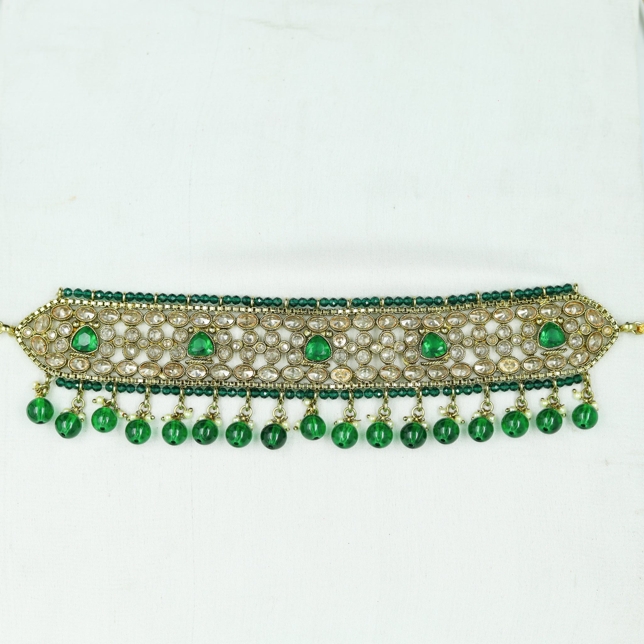 Green Antique Necklace Set 19529-6712
