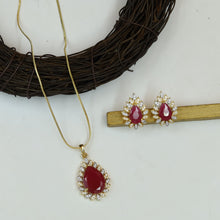 Stylish Zircon/AD Pendant Set 20470-31