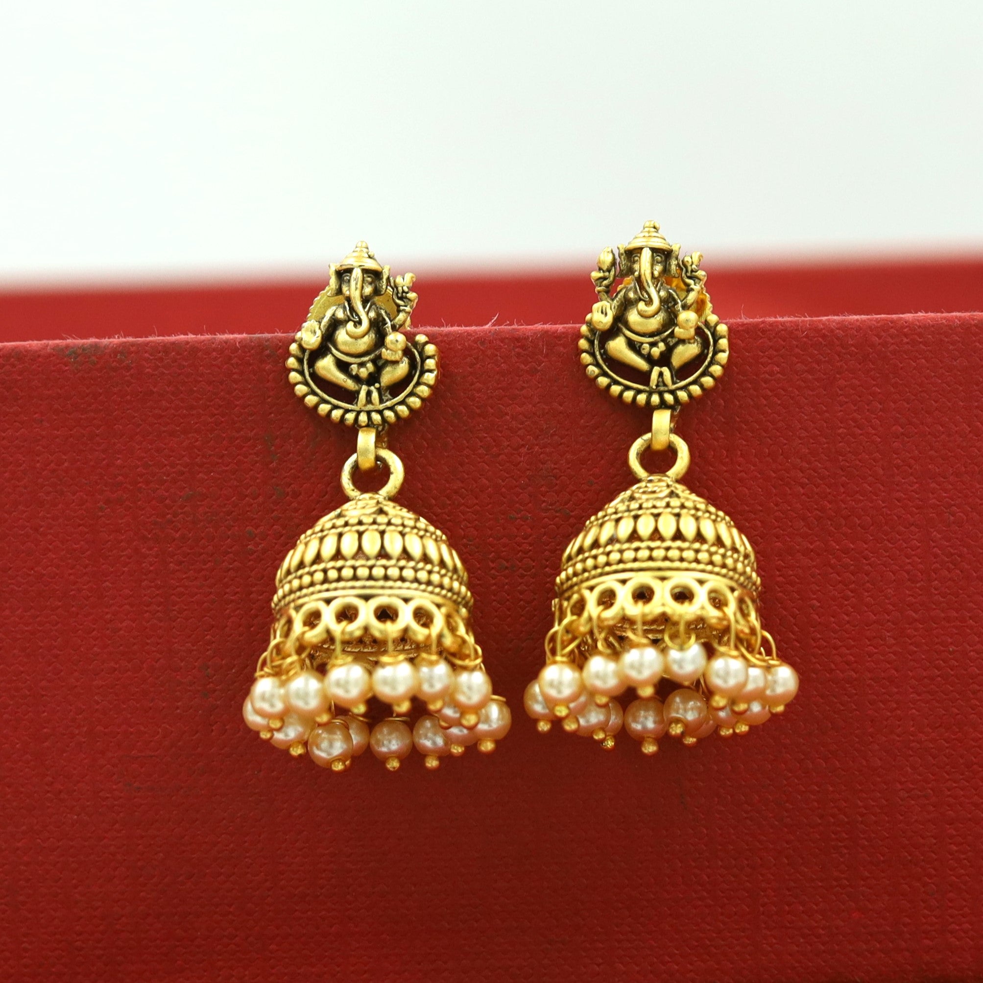 Jhumki Temple Earring 16687-33