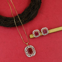 Stylish Zircon/AD Pendant Set 20466-31