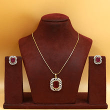 Stylish Zircon/AD Pendant Set 20466-31
