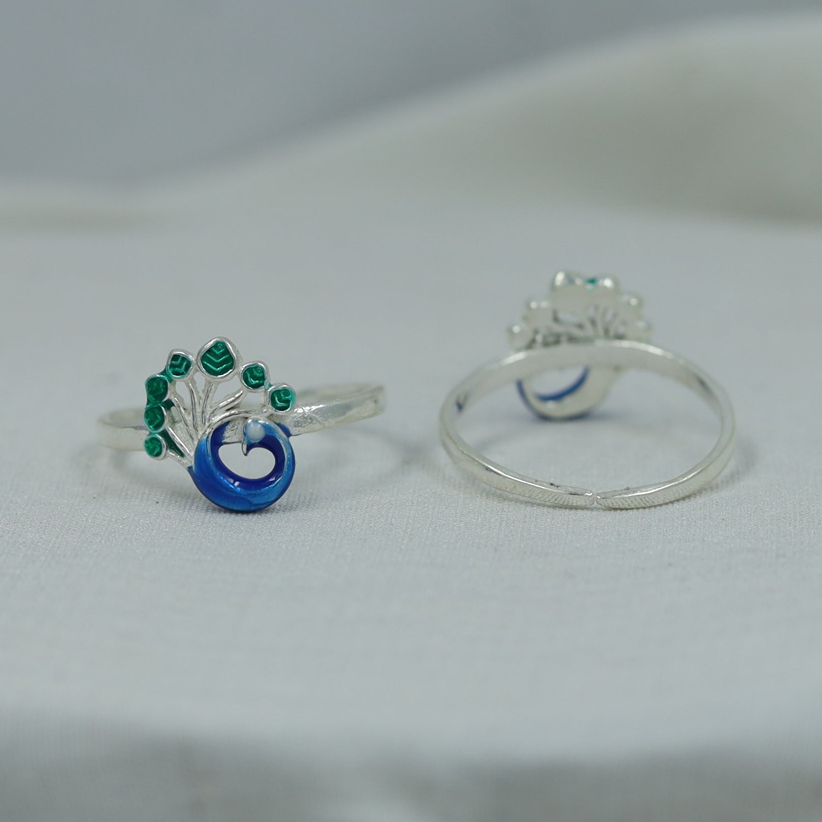 Blue Silver Toe Ring 14169-1260
