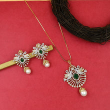 Stylish Zircon/AD Pendant Set 20468-31