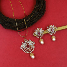 Stylish Zircon/AD Pendant Set 20468-31