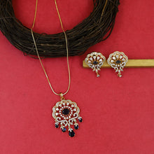 Stylish Zircon/AD Pendant Set 20467-31