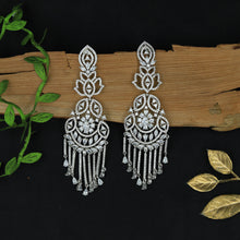 Trendy Silver Polish Zircon/AD Dangler 9117-3514