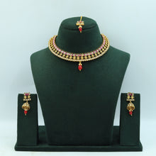Ruby Gold Look Necklace Set 9467-4301