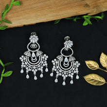 Silver Plated Zircon/AD Chandbali Earring 4606-8671