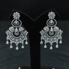 Silver Plated Zircon/AD Chandbali Earring 4606-8671