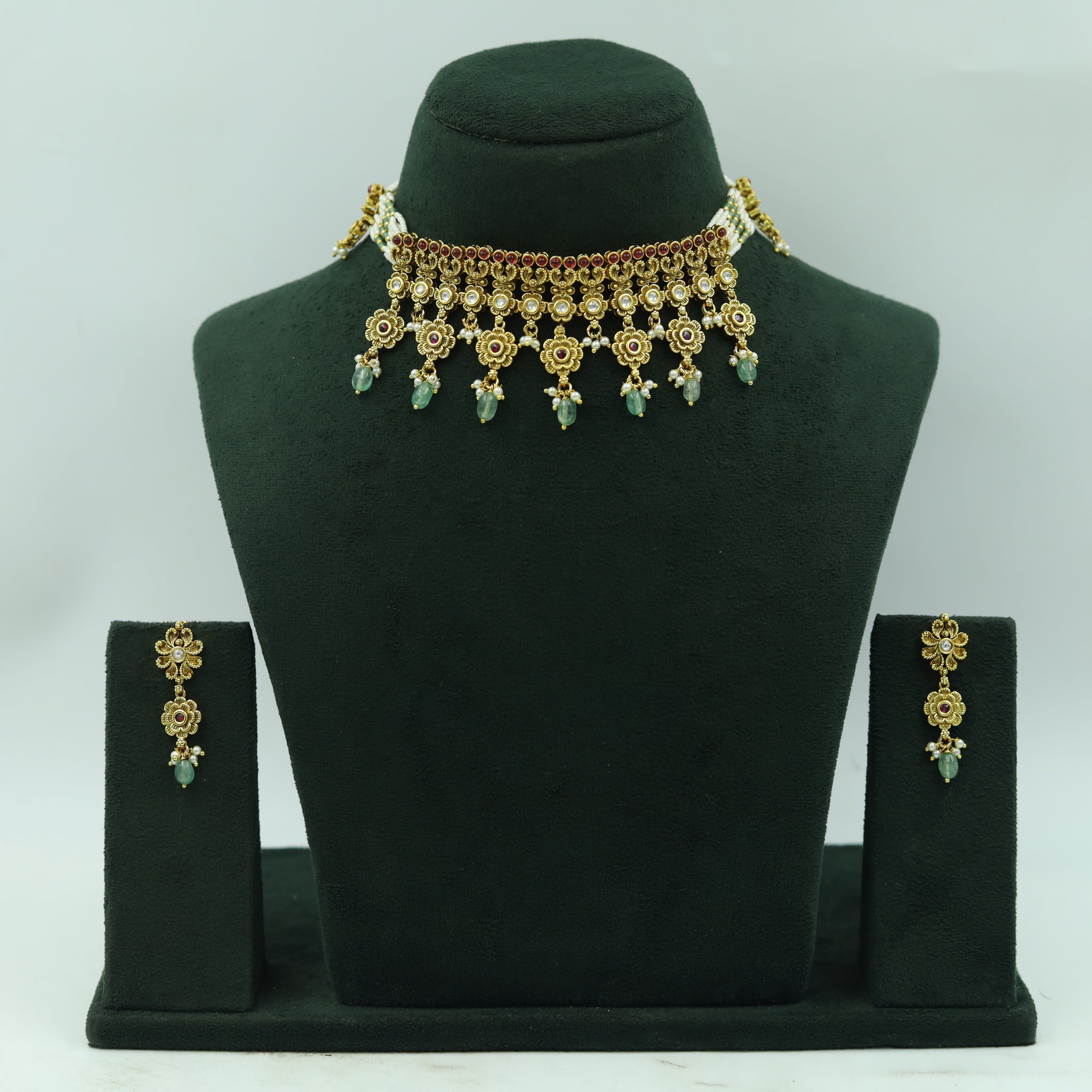 Choker Antique Necklace Set 15558-28