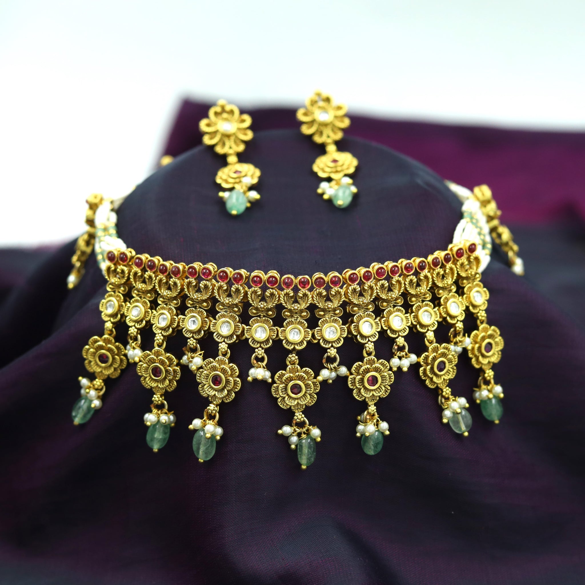 Choker Antique Necklace Set 15558-28