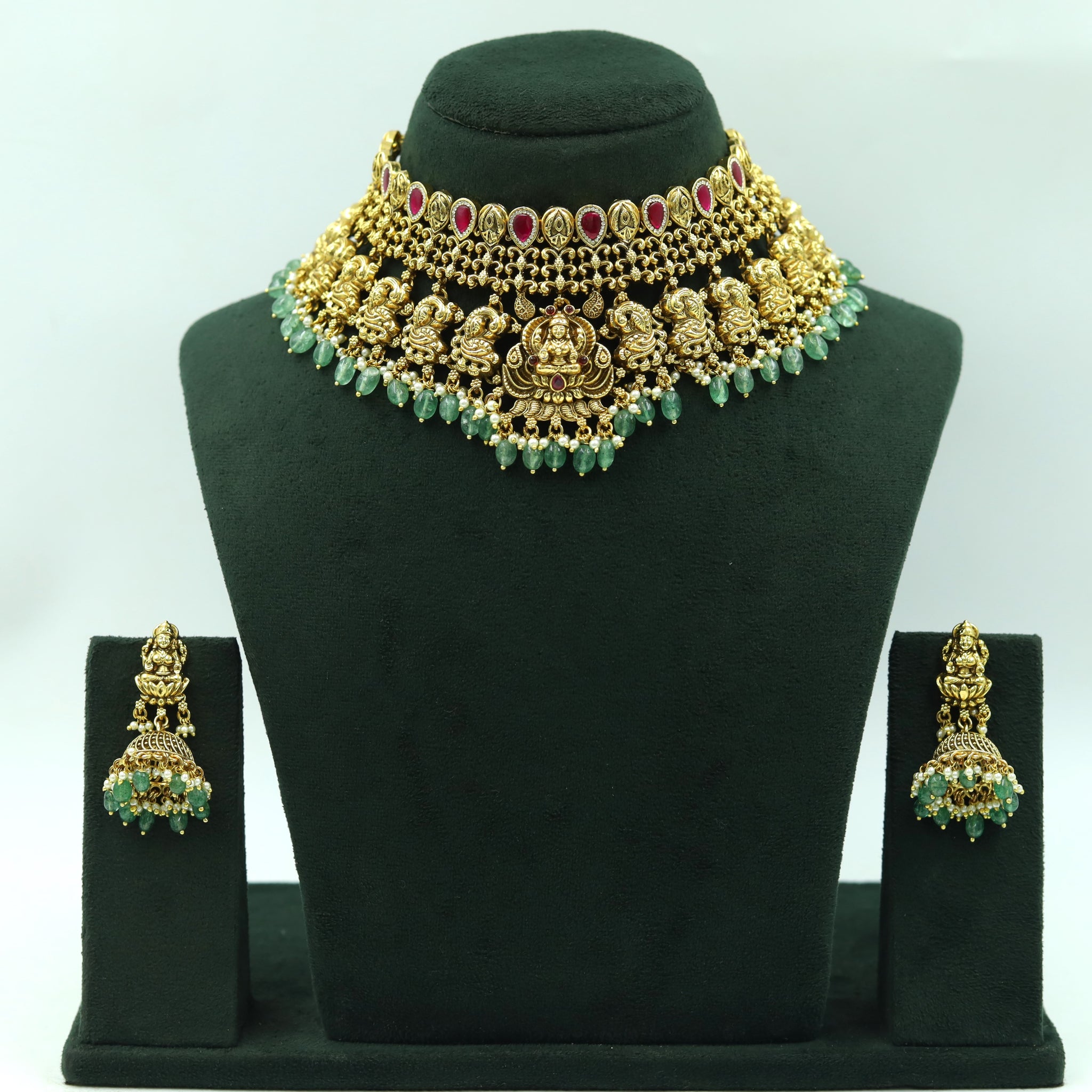 Choker Temple Necklace Set 15603-28