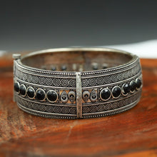 Silver Oxidized Bangles/Kada 1341-31