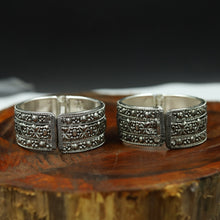 Silver Oxidized Bangles/Kada 7585-82