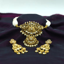 Antique Gold Plated Choker Necklace Set 9981-28