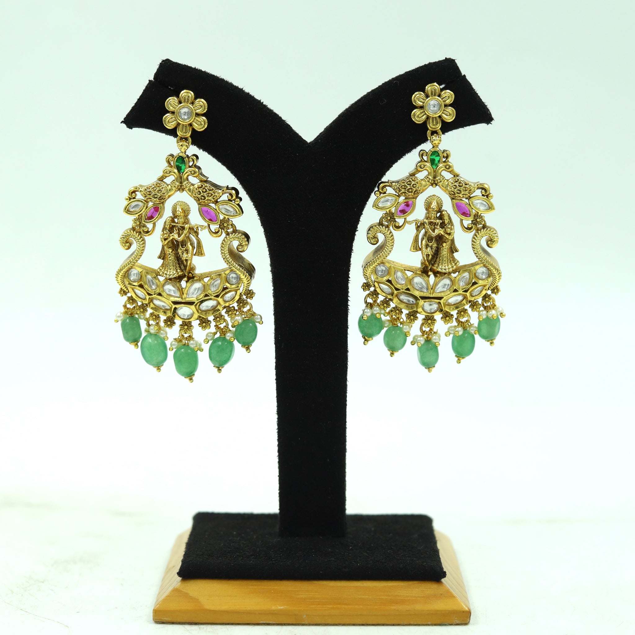 Long Neck Temple Necklace Set 15566-28