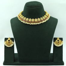 Ruby Green Temple Necklace Set