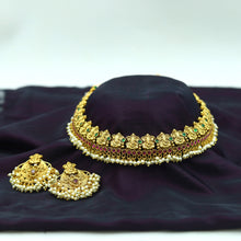 Ruby Green Temple Necklace Set