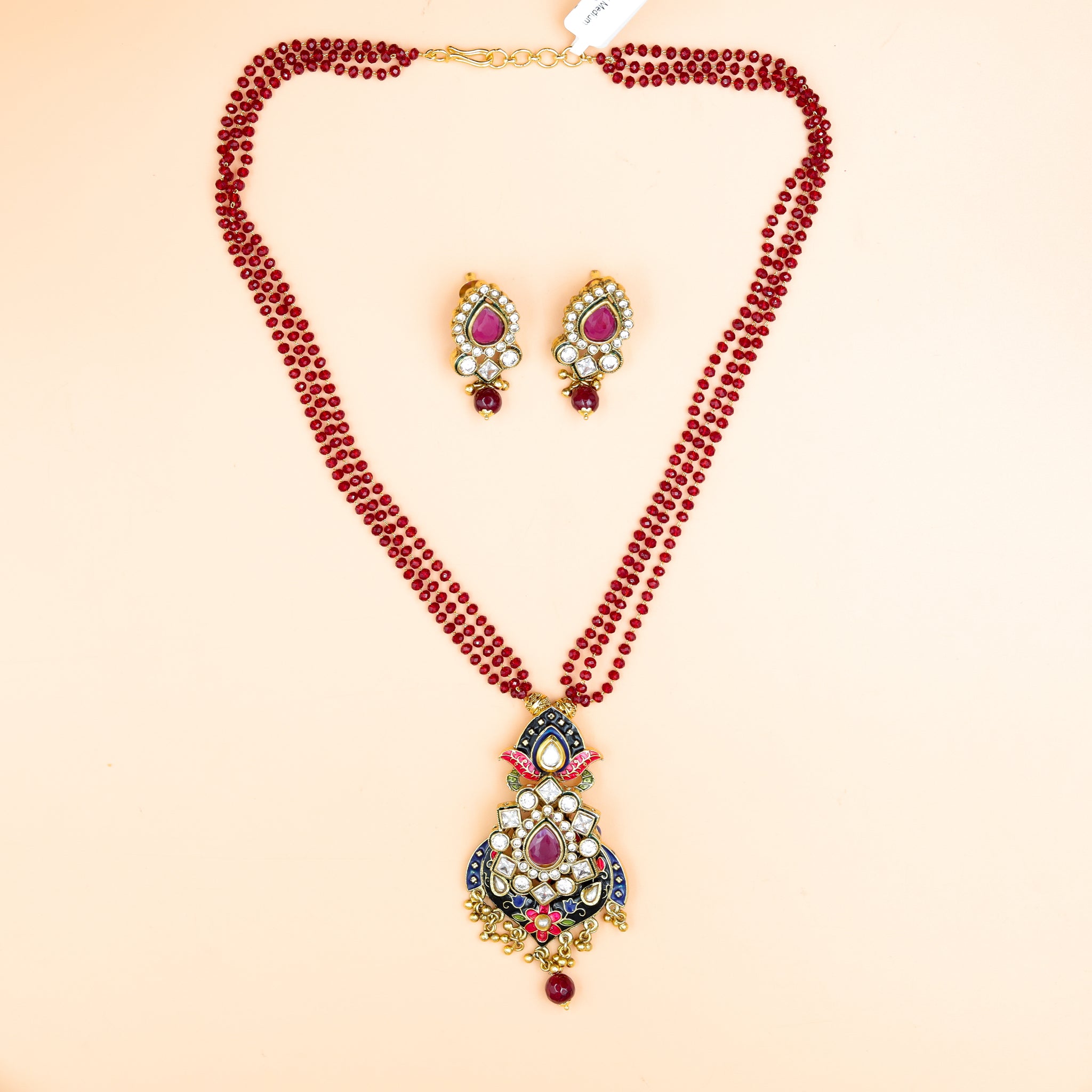 Medium Size Polki Pendant Set 10982-21