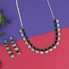 Round Neck Zircon/AD Necklace Set 15343-69