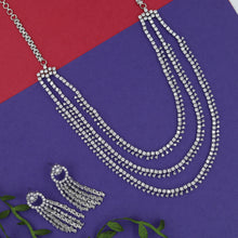Round Neck Zircon/AD Necklace Set 15326-69
