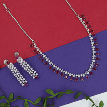 Round Neck Zircon/AD Necklace Set 15356-69