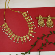 Ruby Green Jadau Necklace Set