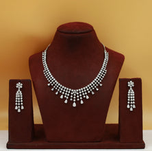 Round Neck Zircon/AD Necklace Set 17509-08