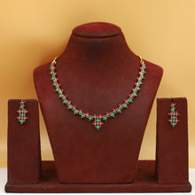 Ruby Green Jadau Necklace Set 7300-0637