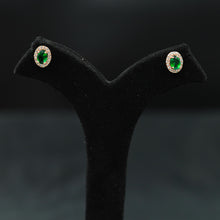Rose Gold Green Zircon/AD Earring 17944-5126
