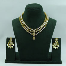 Round Neck Polki Necklace Set 15963-21