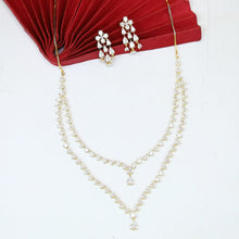 2 Line Layered Zircon/AD Necklace Set 19380-69