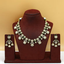 Antique Gold Plated Round Neck Kundan Necklace Set 19235-28