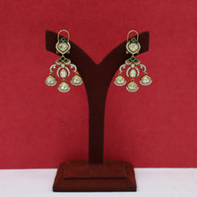 Antique Gold Plated Round Neck Kundan Necklace Set 19235-28