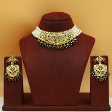 Ruby Green Jadau Necklace Set