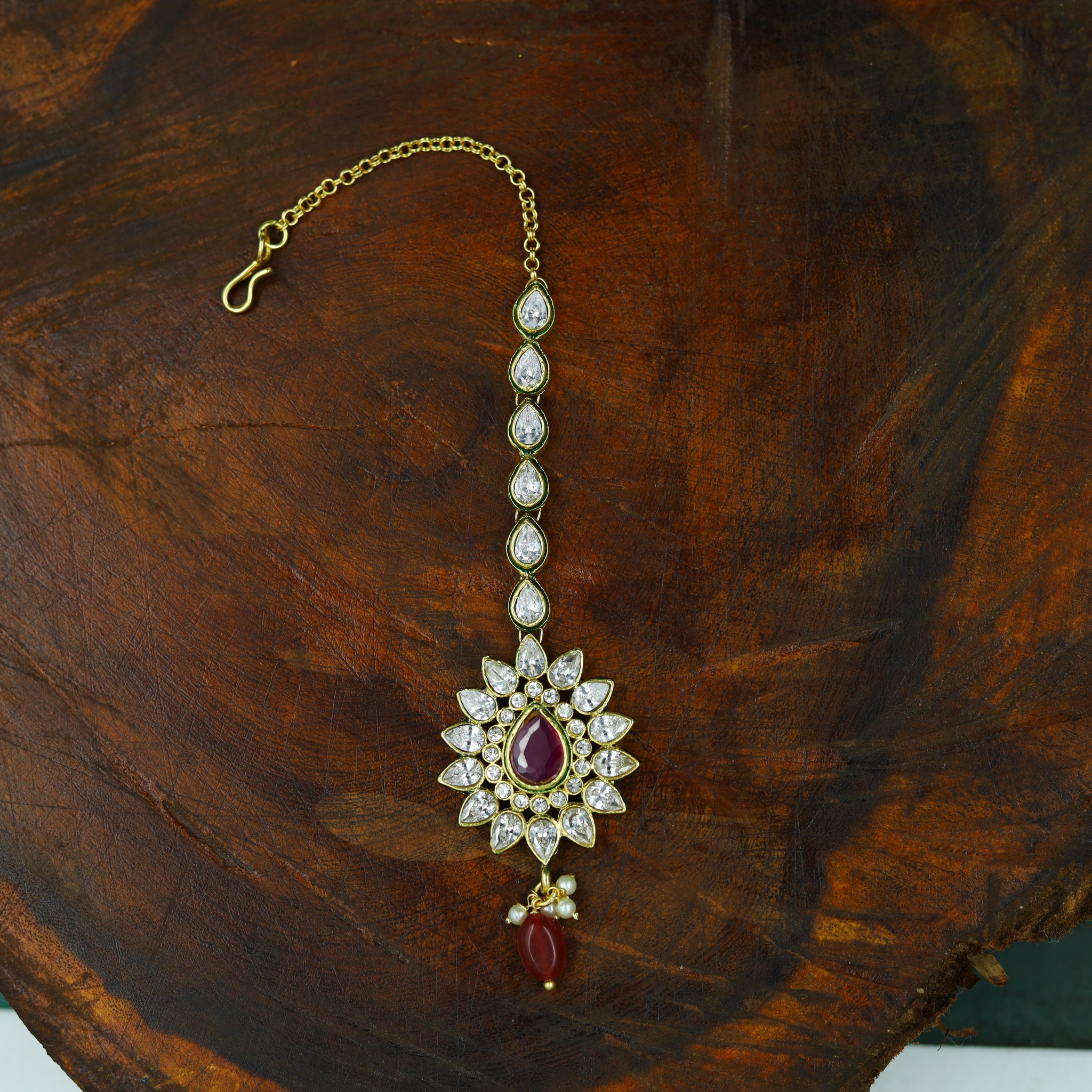 Kundan Polki Maang Tikka 12515-21
