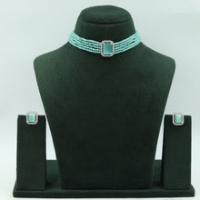 Pearl Choker Zircon/AD Necklace Set 13119-33