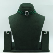 Pearl Choker Zircon/AD Necklace Set 13119-33