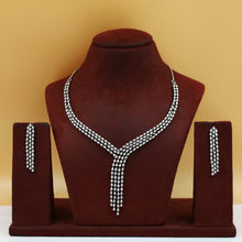 Round Neck Zircon/AD Necklace Set 19369-69