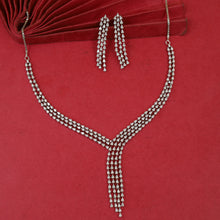 Round Neck Zircon/AD Necklace Set 19369-69