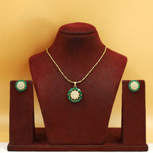 Green Jadau Pendant Set  8001-1792
