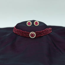 Pearl Choker Zircon/AD Necklace Set 13117-33