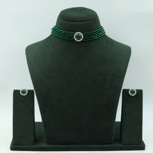 Pearl Choker Zircon/AD Necklace Set 13117-33