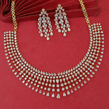 Round Neck Zircon/AD Necklace Set 19538-08