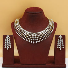 Round Neck Zircon/AD Necklace Set 19538-08