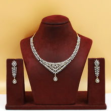 Long Neck Zircon/AD Necklace Set 19365-69