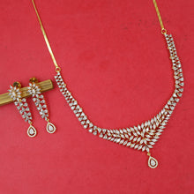 Long Neck Zircon/AD Necklace Set 19365-69