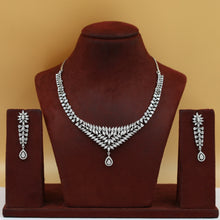 Long Neck Zircon/AD Necklace Set 19365-69