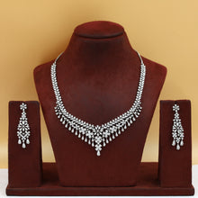 Round Neck Zircon/AD Necklace Set 19534-08